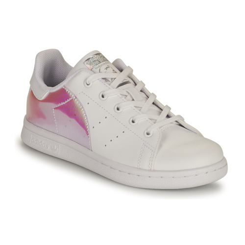 kengät Tytöt Matalavartiset tennarit adidas Originals STAN SMITH C SUSTAINABLE Valkoinen / Vaaleanpunainen