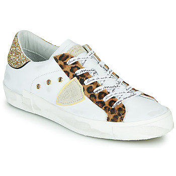 kengät Naiset Matalavartiset tennarit Philippe Model PARIS Valkoinen / Leopardi