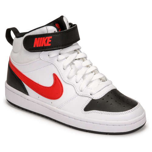 kengät Lapset Korkeavartiset tennarit Nike NIKE COURT BOROUGH MID 2 Valkoinen / Punainen / Musta