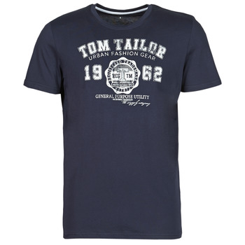 vaatteet Miehet Lyhythihainen t-paita Tom Tailor 1008637-10690 Laivastonsininen