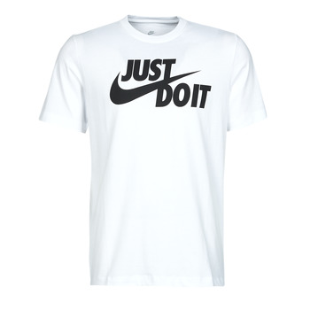 vaatteet Miehet Lyhythihainen t-paita Nike NSTEE JUST DO IT SWOOSH Valkoinen / Musta