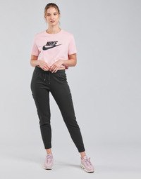 vaatteet Naiset Verryttelyhousut Nike NSAIR PANT FLC MR Musta / Valkoinen