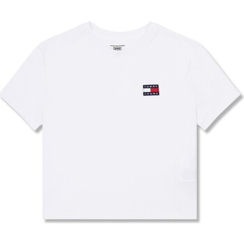 vaatteet Naiset Lyhythihainen t-paita Tommy Jeans DW0DW06813 Valkoinen