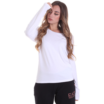 vaatteet Naiset T-paidat pitkillä hihoilla Ea7 Emporio Armani 6HTT04 TJ28Z Valkoinen