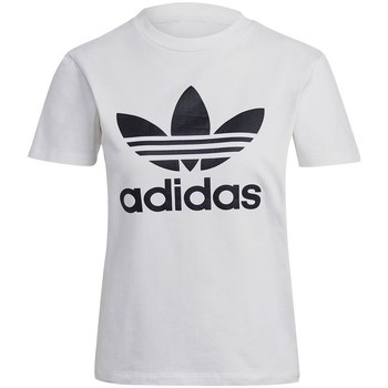 vaatteet Naiset Lyhythihainen t-paita adidas Originals Trefoil Tee Valkoinen