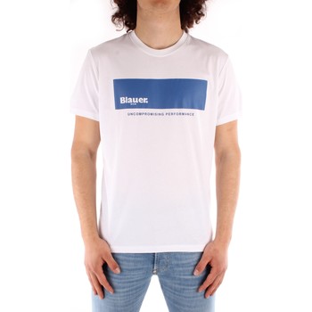 vaatteet Miehet Lyhythihainen t-paita Blauer 21SBLUH02132 Valkoinen
