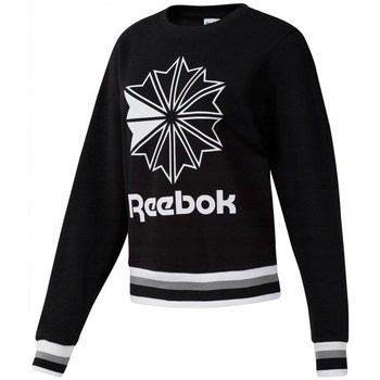 vaatteet Naiset Svetari Reebok Sport CL FT Big Logo Crew Mustat, Valkoiset