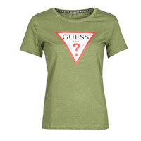 vaatteet Naiset Lyhythihainen t-paita Guess SS CN ORIGINAL TEE Khaki