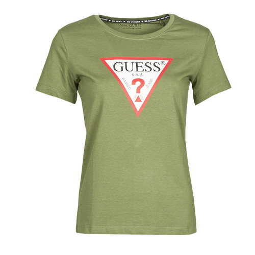 vaatteet Naiset Lyhythihainen t-paita Guess SS CN ORIGINAL TEE Khaki