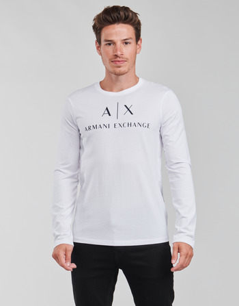 vaatteet Miehet T-paidat pitkillä hihoilla Armani Exchange 8NZTCH Valkoinen