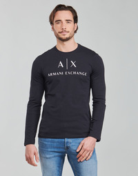 vaatteet Miehet T-paidat pitkillä hihoilla Armani Exchange 8NZTCH Laivastonsininen