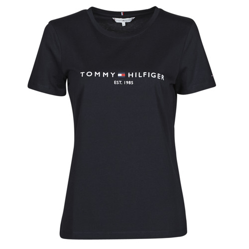 vaatteet Naiset Lyhythihainen t-paita Tommy Hilfiger HERITAGE HILFIGER CNK RG TEE Laivastonsininen