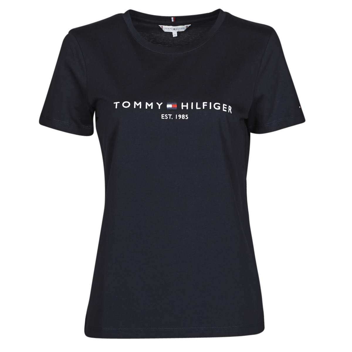 vaatteet Naiset Lyhythihainen t-paita Tommy Hilfiger HERITAGE HILFIGER CNK RG TEE Laivastonsininen