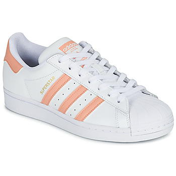 kengät Naiset Matalavartiset tennarit adidas Originals SUPERSTAR Valkoinen / Vaaleanpunainen