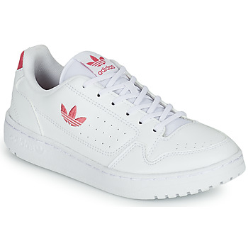 kengät Tytöt Matalavartiset tennarit adidas Originals NY 90 J Valkoinen / Vaaleanpunainen