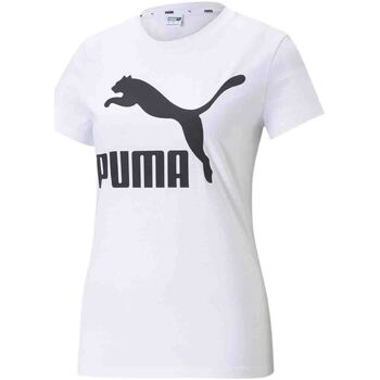 vaatteet Naiset Lyhythihainen t-paita Puma 530076 Valkoinen