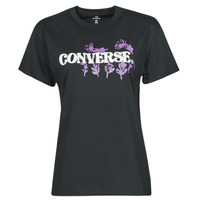 vaatteet Naiset Lyhythihainen t-paita Converse HYBRID FLOWER RELAXED TEE Musta