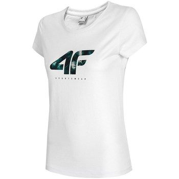 vaatteet Naiset Lyhythihainen t-paita 4F TSD030 Valkoinen