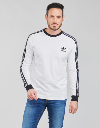 vaatteet Miehet T-paidat pitkillä hihoilla adidas Originals 3-STRIPES LS T Valkoinen