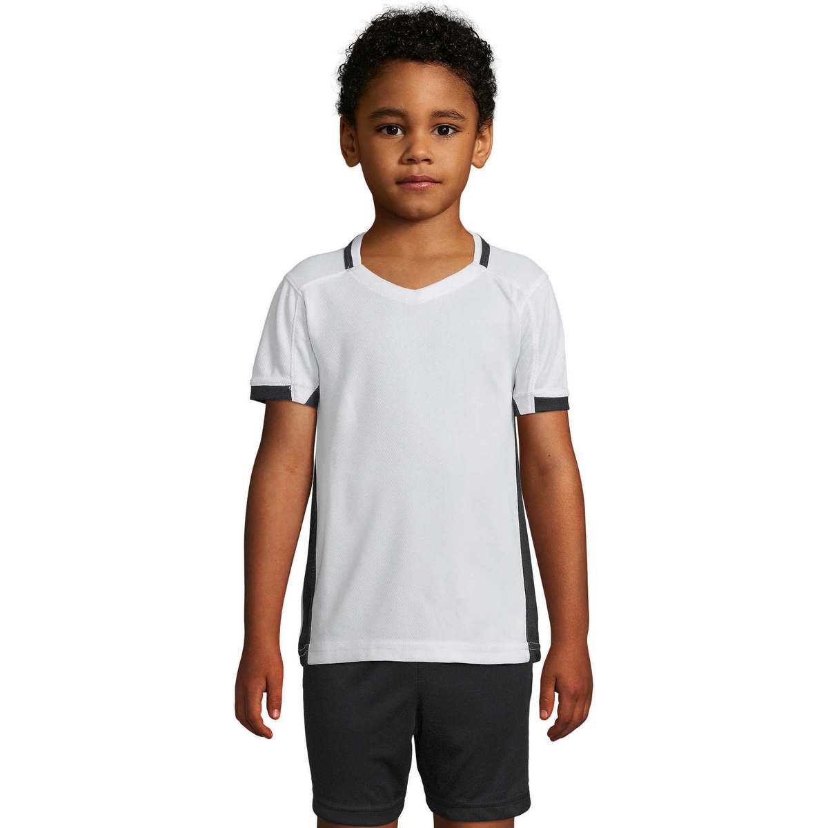 vaatteet Lapset Lyhythihainen t-paita Sols CLASSICO KIDS Blanco Negro Valkoinen
