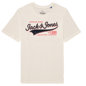 vaatteet Pojat Lyhythihainen t-paita Jack & Jones JJELOGO TEE SS Valkoinen