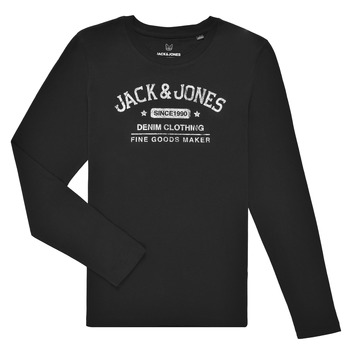 vaatteet Pojat T-paidat pitkillä hihoilla Jack & Jones JJEJEANS TEE LS Musta