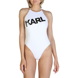 vaatteet Naiset Yksiosainen uimapuku Karl Lagerfeld - kl21wop03 Valkoinen