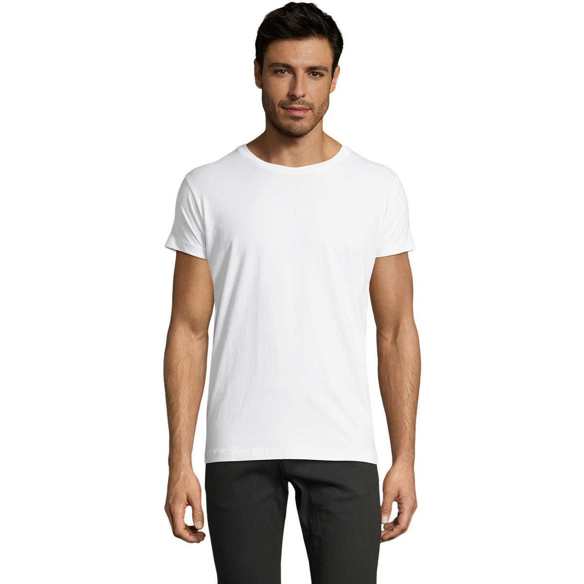 vaatteet Miehet Lyhythihainen t-paita Sols Camiseta IMPERIAL FIT color Blanco Valkoinen