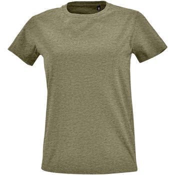 vaatteet Naiset Lyhythihainen t-paita Sols Camiseta IMPERIAL FIT color Caqui Kaki