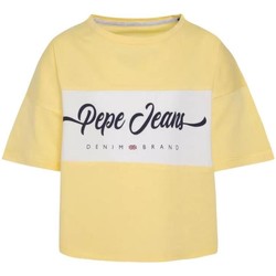 vaatteet Tytöt Lyhythihainen t-paita Pepe jeans  Keltainen