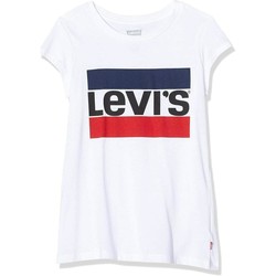 vaatteet Tytöt Lyhythihainen t-paita Levi's  Valkoinen