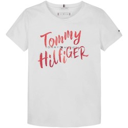 vaatteet Tytöt Lyhythihainen t-paita Tommy Hilfiger  Valkoinen