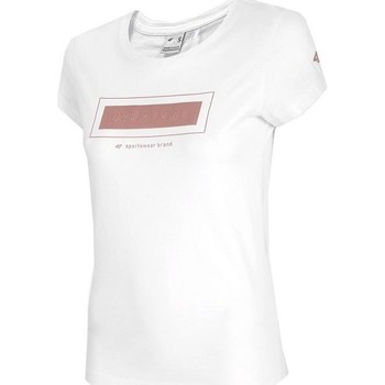 vaatteet Naiset Lyhythihainen t-paita 4F TSD034 Valkoinen