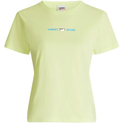 vaatteet Naiset Lyhythihainen t-paita Tommy Jeans DW0DW09818 Vihreä