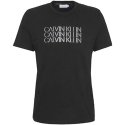 vaatteet Miehet Lyhythihainen t-paita Calvin Klein Jeans K10K107158 Musta