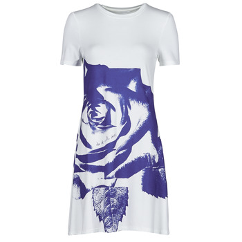 vaatteet Naiset Lyhyt mekko Desigual WASHINTONG Valkoinen / Sininen