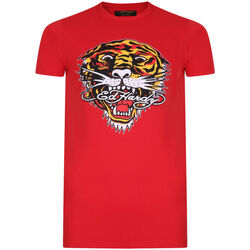 vaatteet Miehet Lyhythihainen t-paita Ed Hardy Tiger mouth graphic t-shirt red Punainen