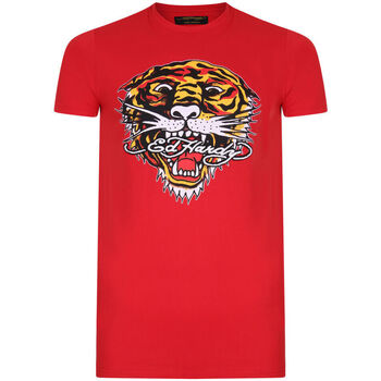 vaatteet Miehet Lyhythihainen t-paita Ed Hardy - Tiger mouth graphic t-shirt red Punainen