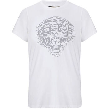 vaatteet Miehet Lyhythihainen t-paita Ed Hardy - Tiger-glow t-shirt white Valkoinen