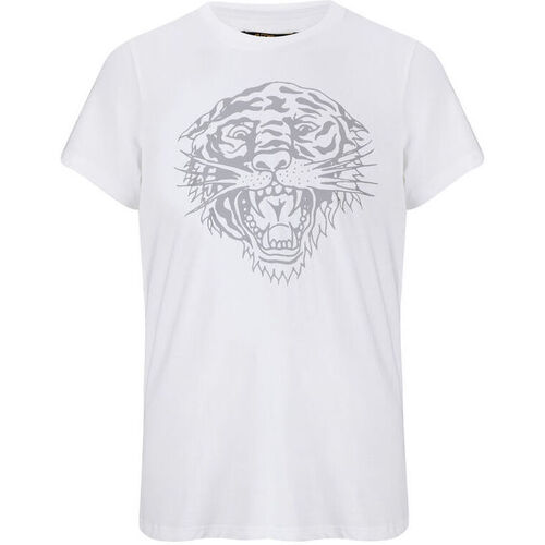 vaatteet Miehet Lyhythihainen t-paita Ed Hardy Tiger-glow t-shirt white Valkoinen