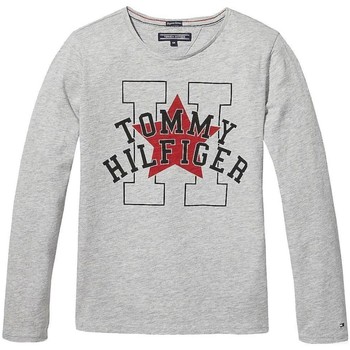 vaatteet Tytöt Lyhythihainen t-paita Tommy Hilfiger  Harmaa