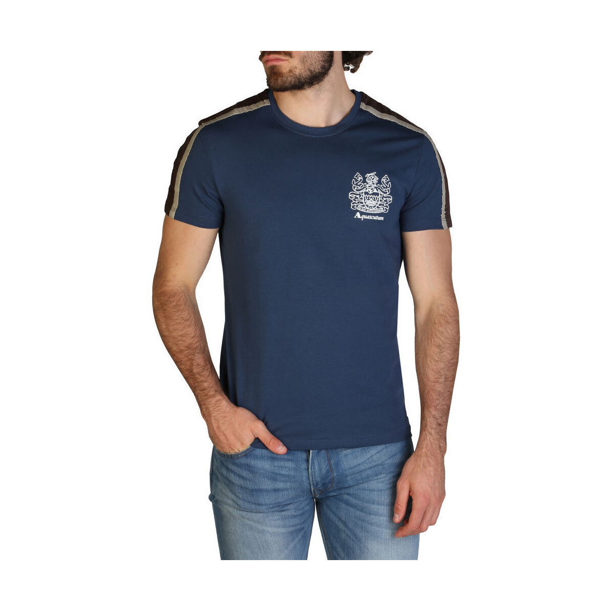 vaatteet Miehet Lyhythihainen t-paita Aquascutum - qmt017m0 Sininen