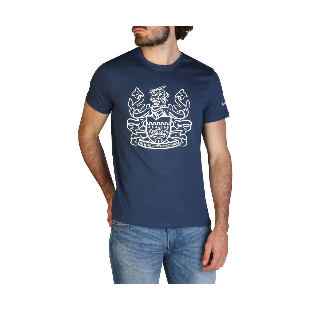 vaatteet Miehet Lyhythihainen t-paita Aquascutum - qmt002m0 Sininen