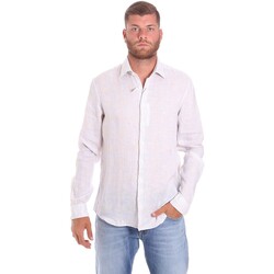 vaatteet Miehet Pitkähihainen paitapusero Calvin Klein Jeans K10K107239 Valkoinen