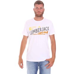 vaatteet Miehet Lyhythihainen t-paita Lumberjack CM60343 026EU Valkoinen