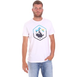 vaatteet Miehet Lyhythihainen t-paita Lumberjack CM60343 023EU Valkoinen