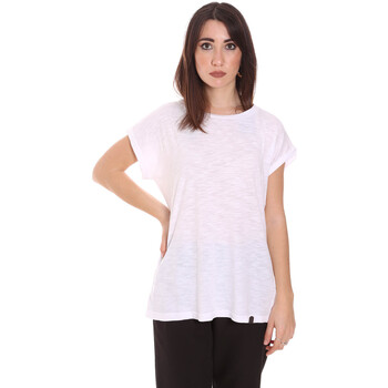 vaatteet Naiset Lyhythihainen t-paita Lumberjack CW60343 011EU Valkoinen