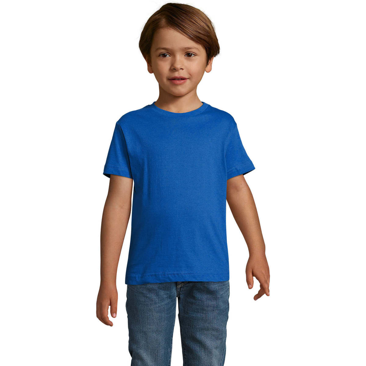 vaatteet Lapset Lyhythihainen t-paita Sols REGENT FIT CAMISETA MANGA CORTA Sininen
