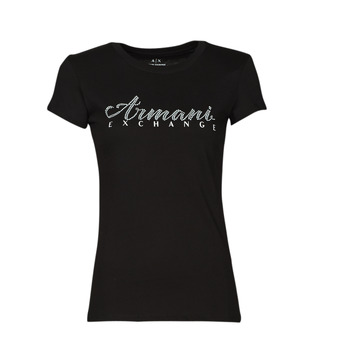 vaatteet Naiset Lyhythihainen t-paita Armani Exchange 8NYT91 Musta