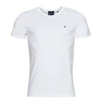 vaatteet Miehet Lyhythihainen t-paita Gant ORIGINAL SLIM V-NECK T-SHIRT Valkoinen